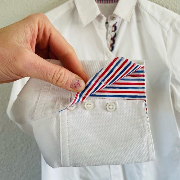 Schneider Salzburg White Button Up Blouse with Embroidered Trim - Picture 4 of 14